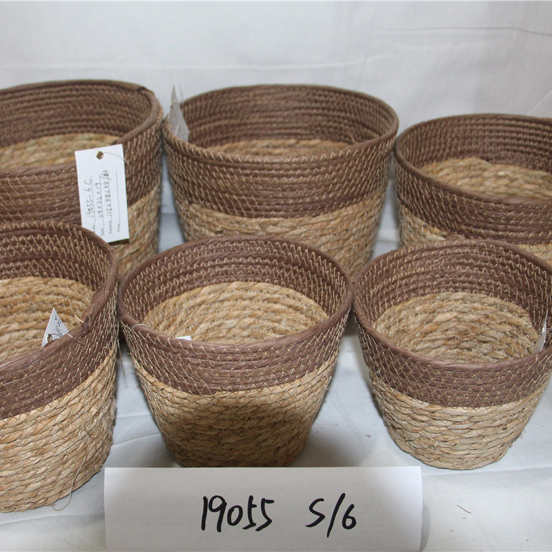 Home Storage Grass Basket Oem & Odm Customized Home Storage Organization Linen Decorative Sea Grass Basket