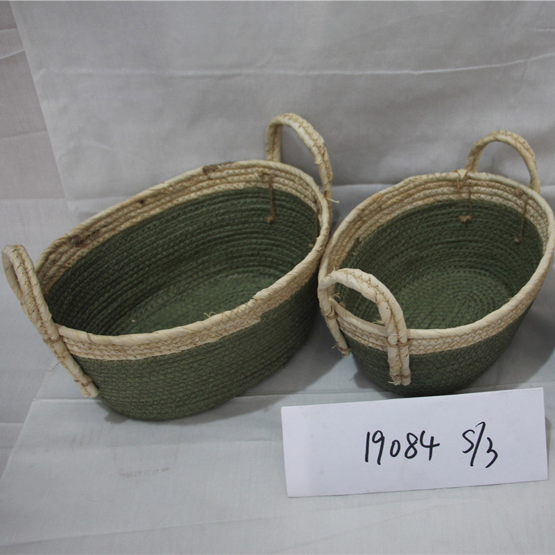 Hand woven rectangle wooden chip willow products wicker storage basket with liner