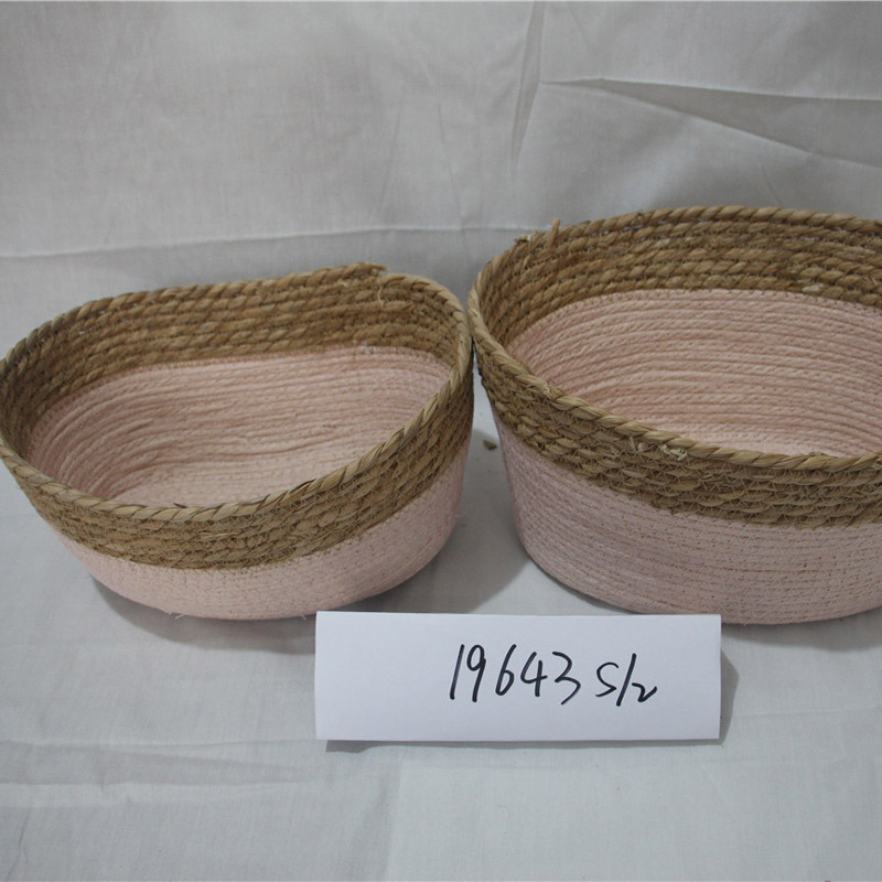 Handmade grass natural water hyacinth storage basket